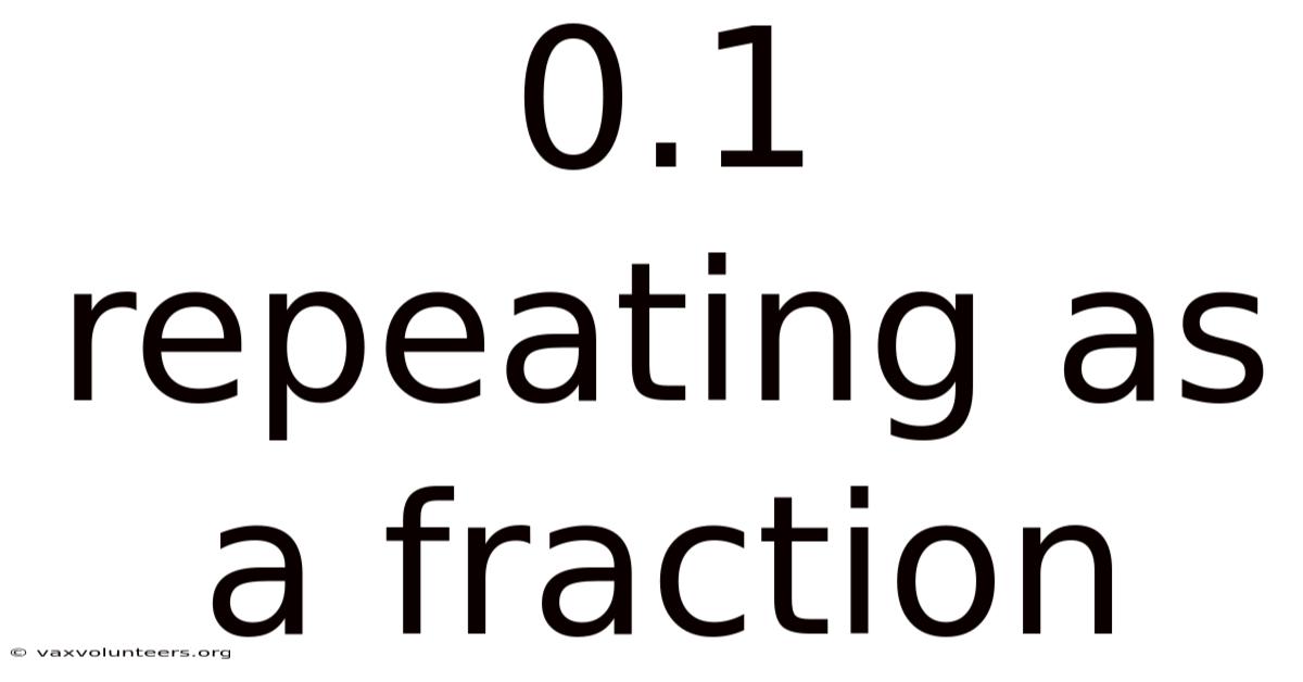 0.1 Repeating As A Fraction