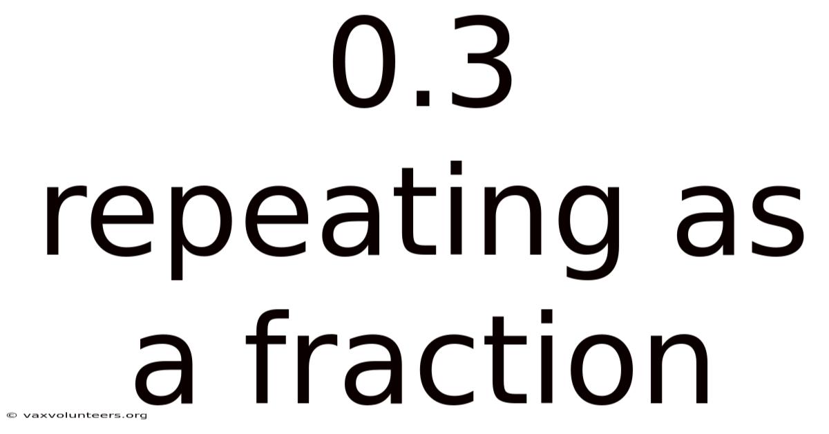 0.3 Repeating As A Fraction
