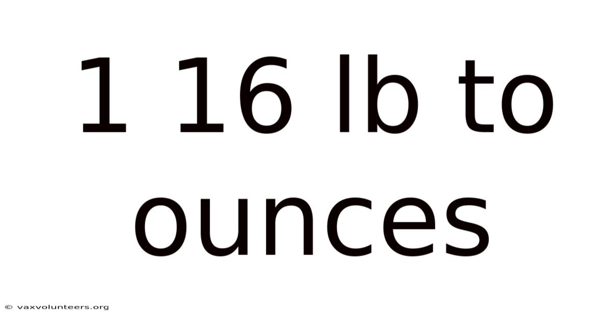 1 16 Lb To Ounces