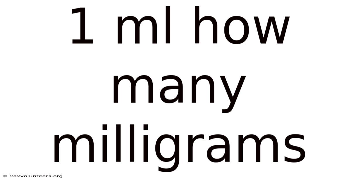 1 Ml How Many Milligrams