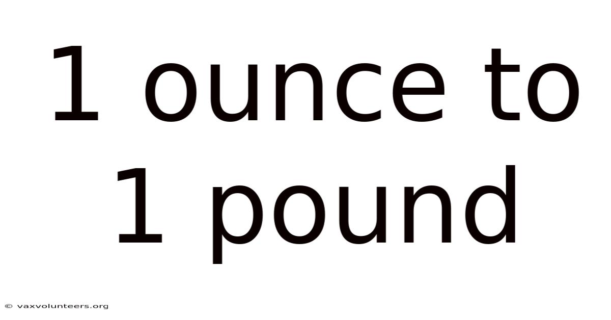 1 Ounce To 1 Pound
