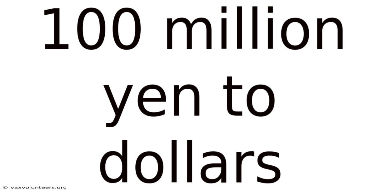 100 Million Yen To Dollars