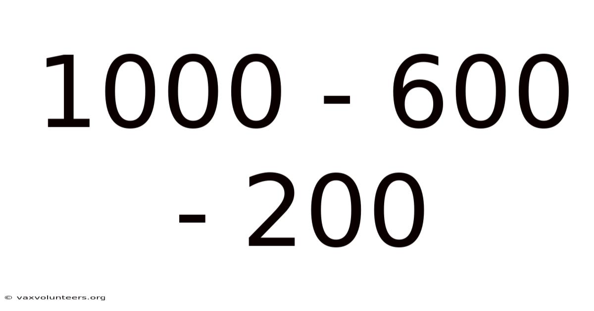 1000 - 600 - 200