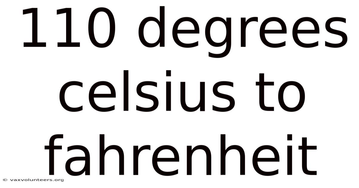 110 Degrees Celsius To Fahrenheit