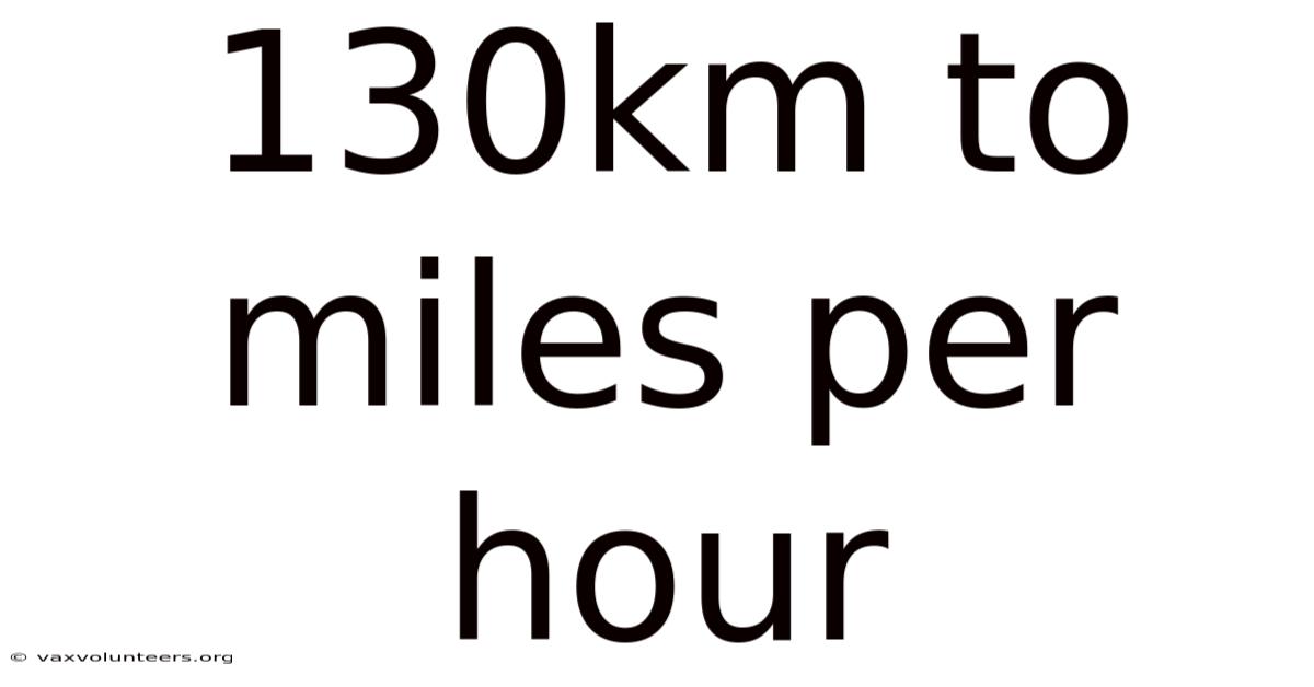 130km To Miles Per Hour