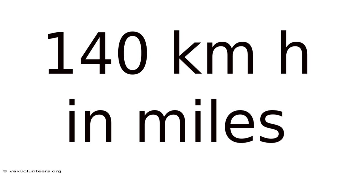 140 Km H In Miles