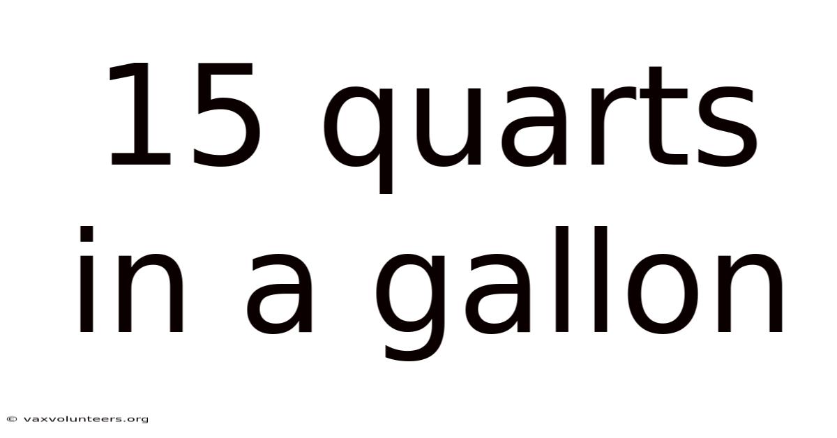 15 Quarts In A Gallon