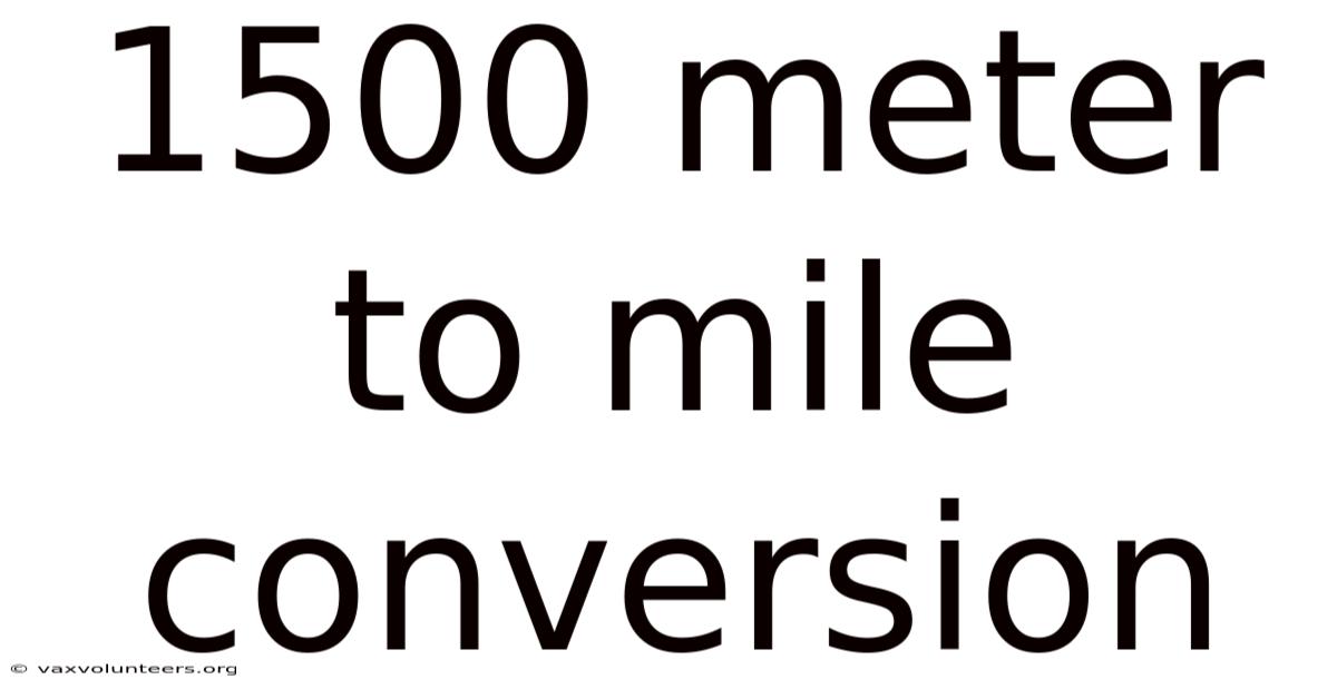 1500 Meter To Mile Conversion