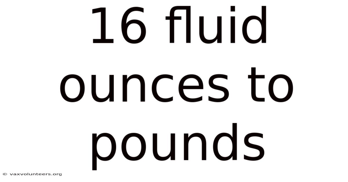 16 Fluid Ounces To Pounds