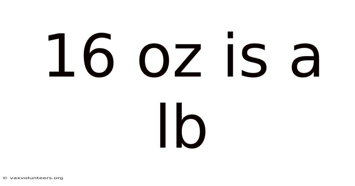 16 Oz Is A Lb