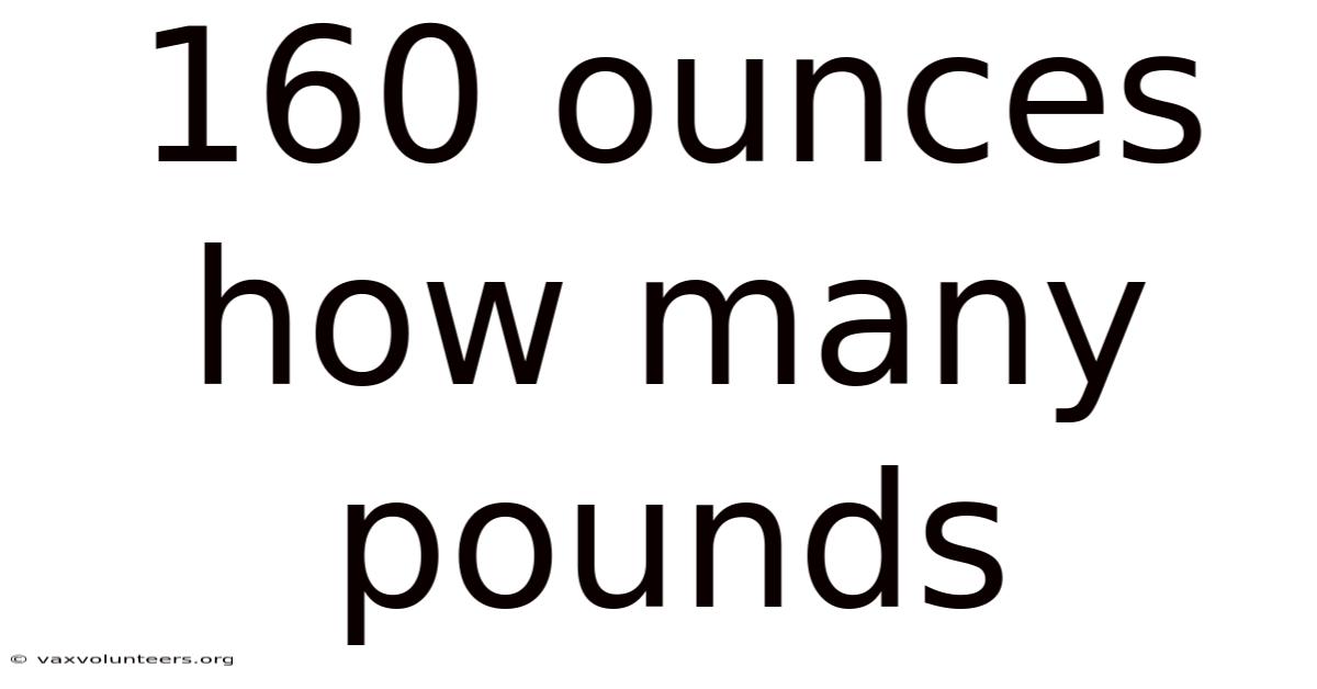 160 Ounces How Many Pounds