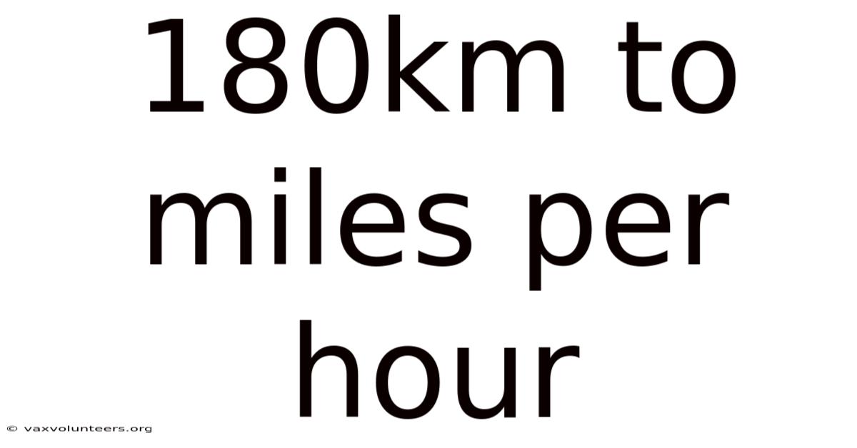 180km To Miles Per Hour