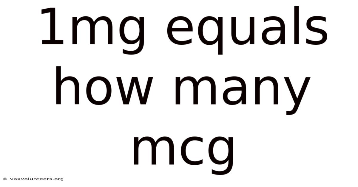 1mg Equals How Many Mcg