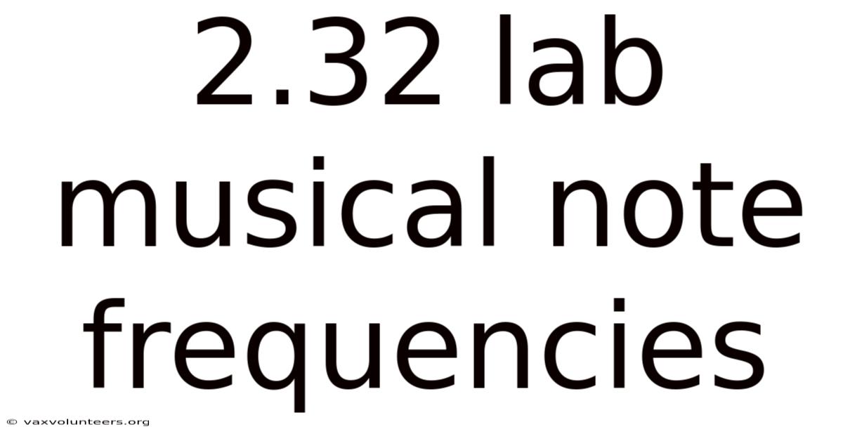 2.32 Lab Musical Note Frequencies
