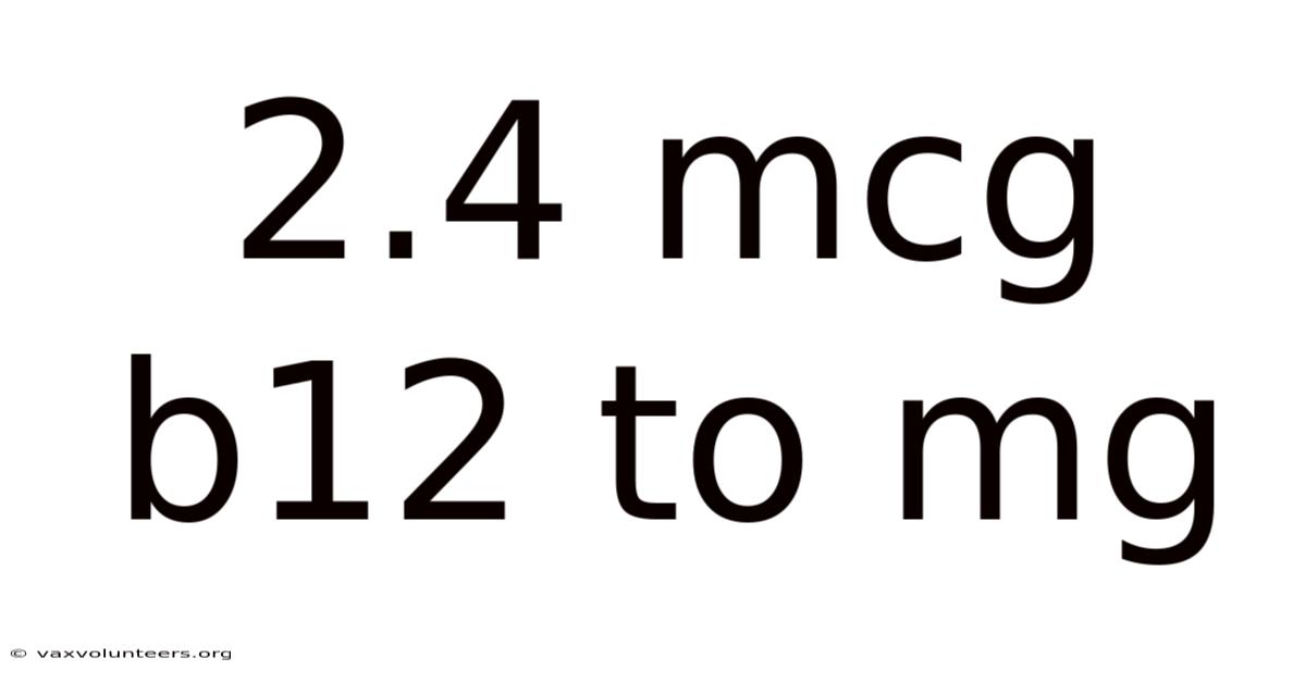 2.4 Mcg B12 To Mg