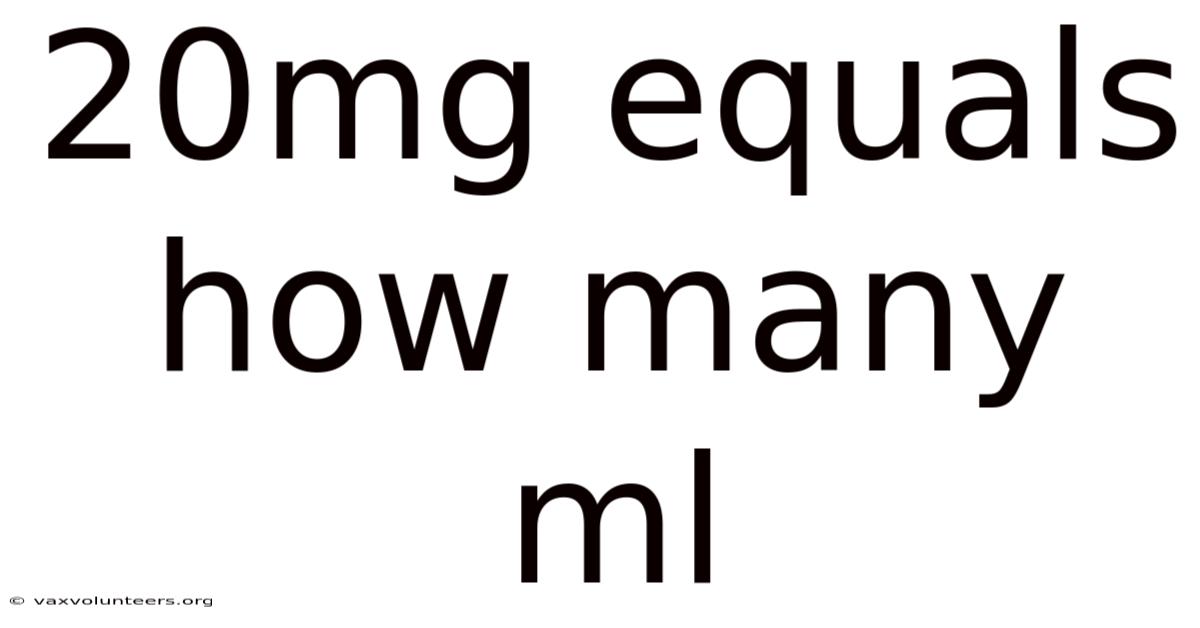 20mg Equals How Many Ml