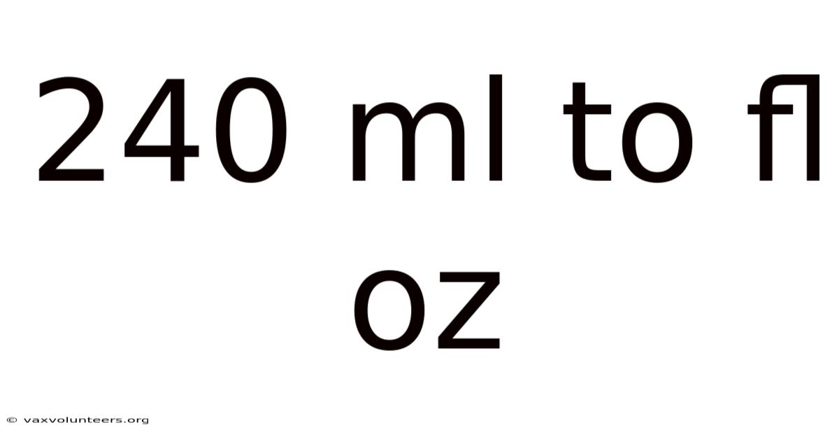 240 Ml To Fl Oz