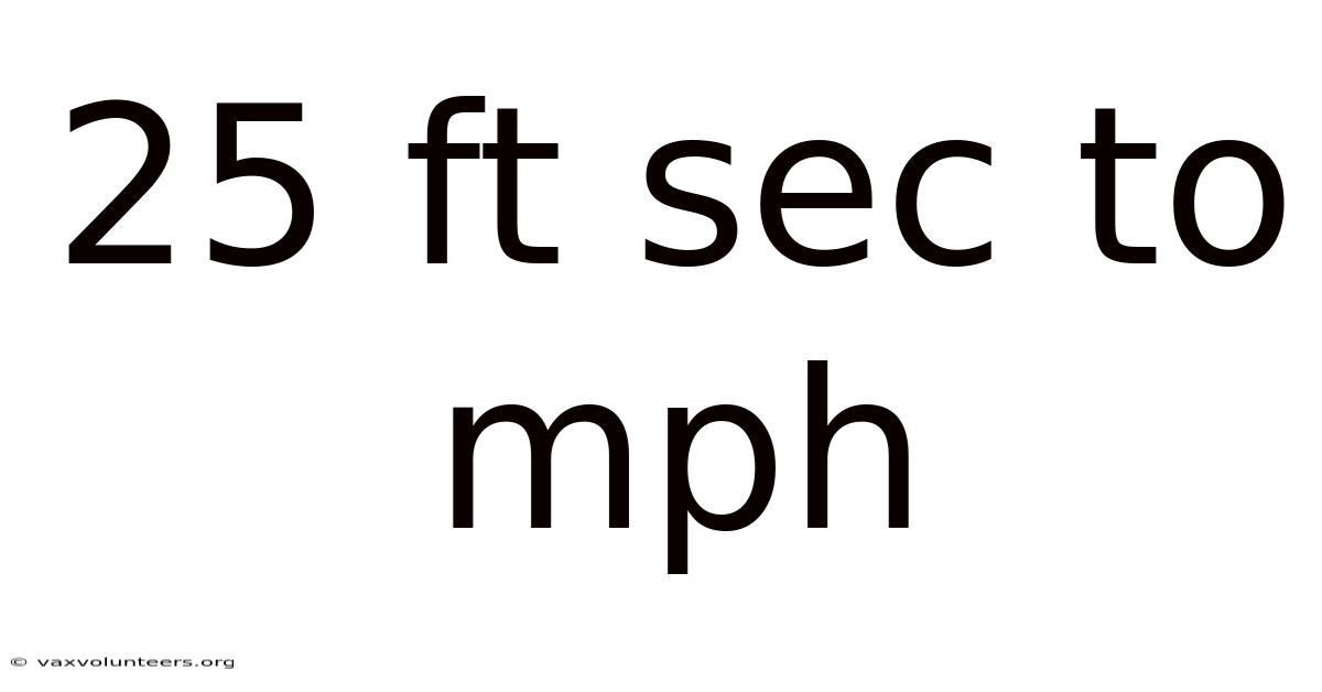 25 Ft Sec To Mph