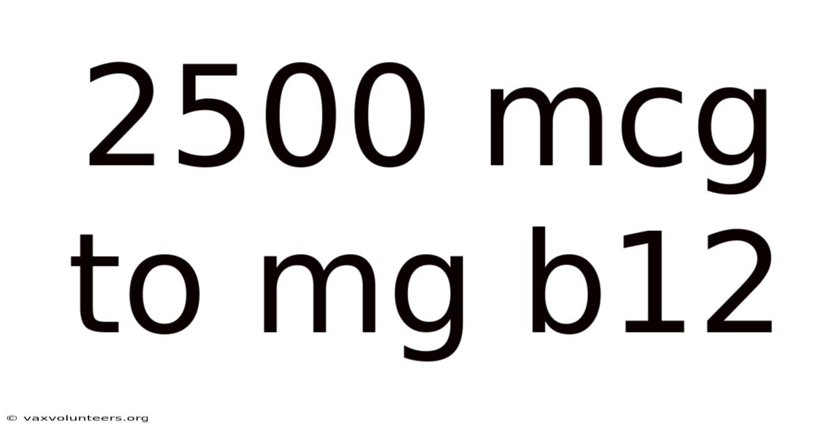 2500 Mcg To Mg B12