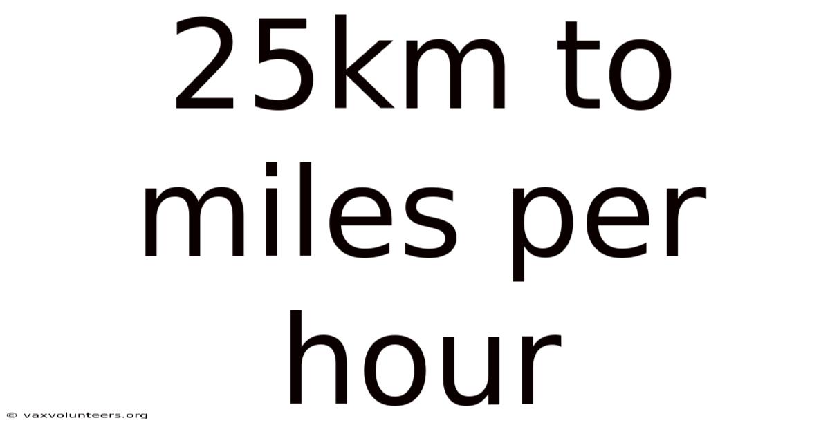 25km To Miles Per Hour