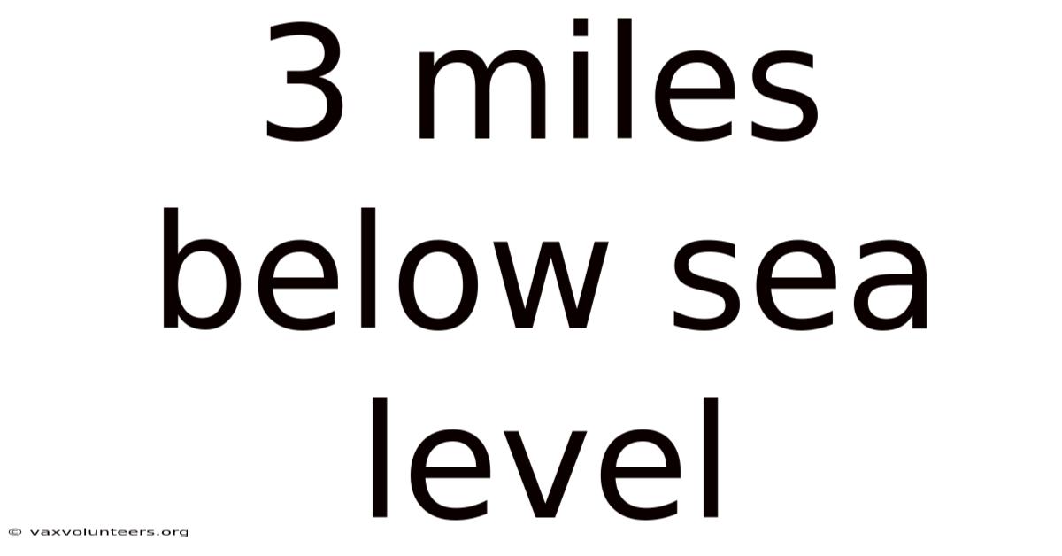 3 Miles Below Sea Level