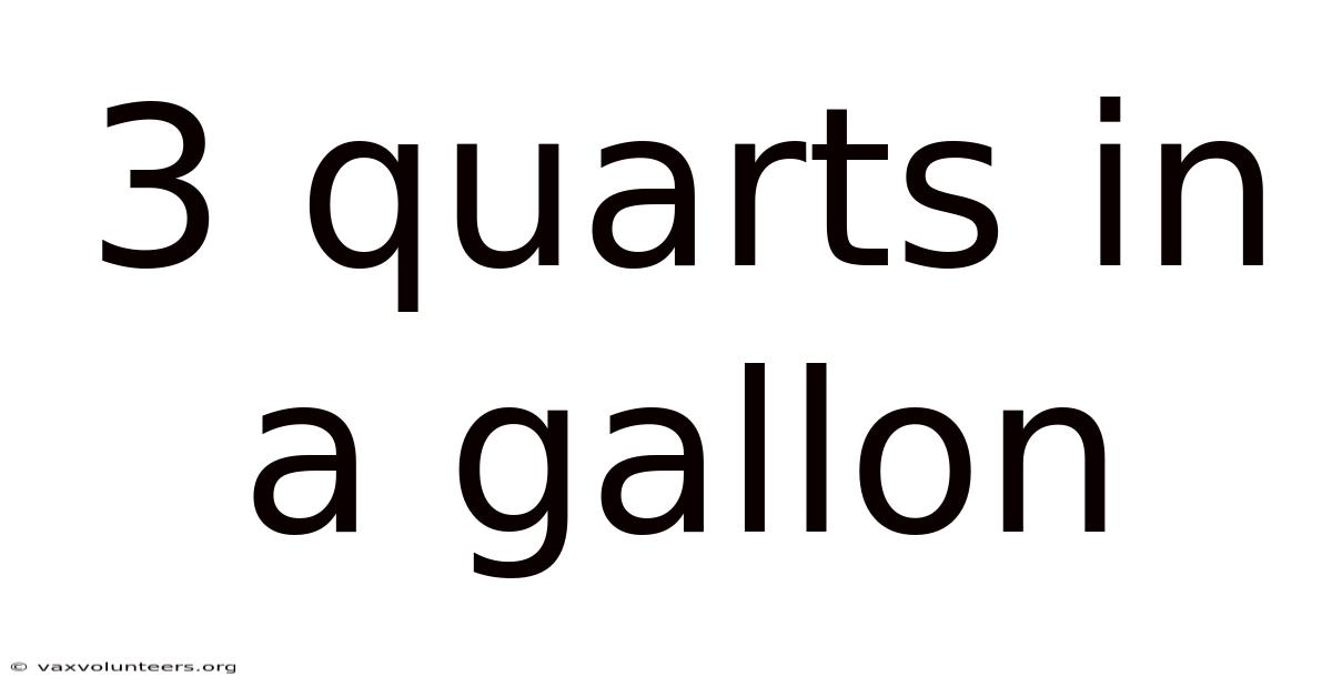 3 Quarts In A Gallon