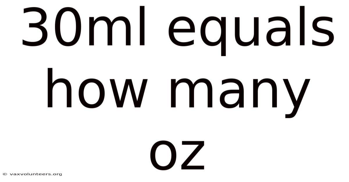 30ml Equals How Many Oz