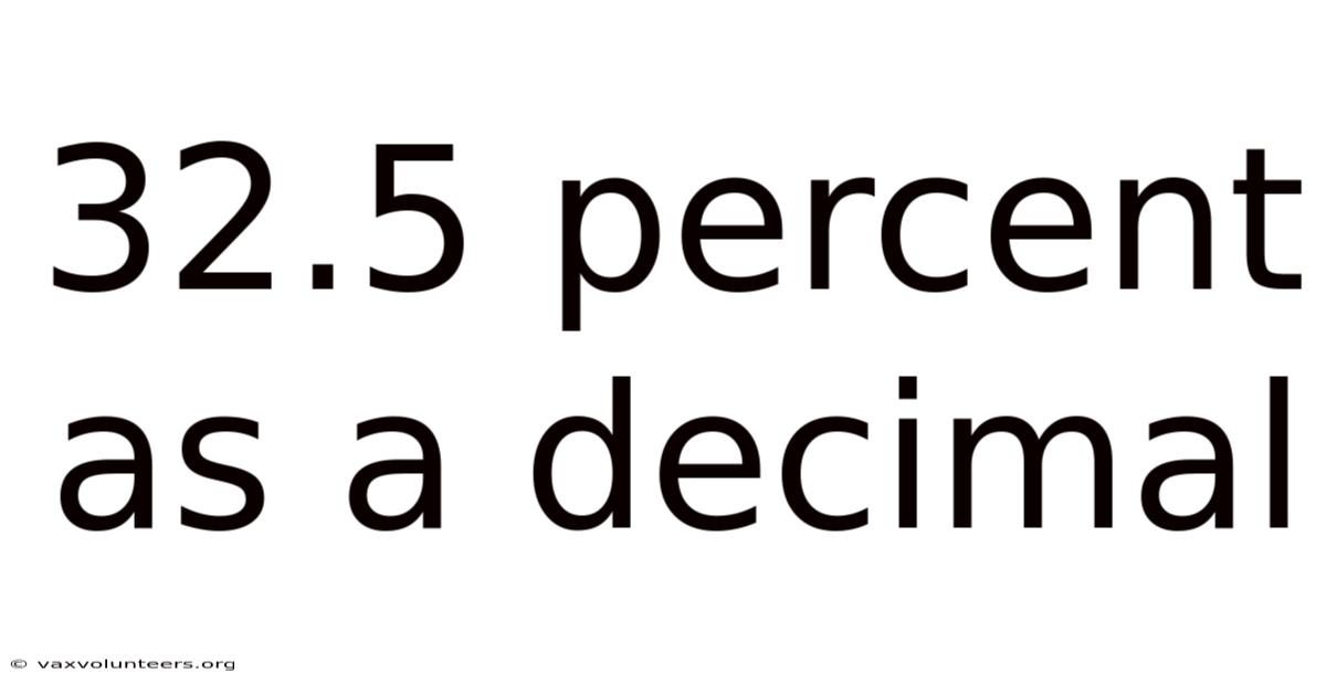 32.5 Percent As A Decimal