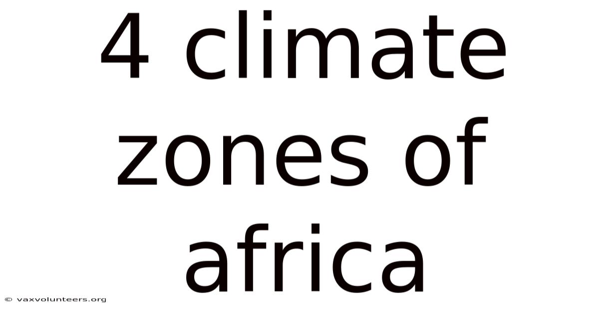 4 Climate Zones Of Africa