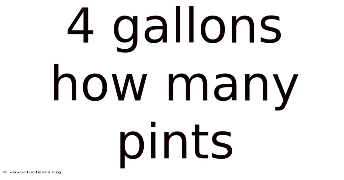 4 Gallons How Many Pints