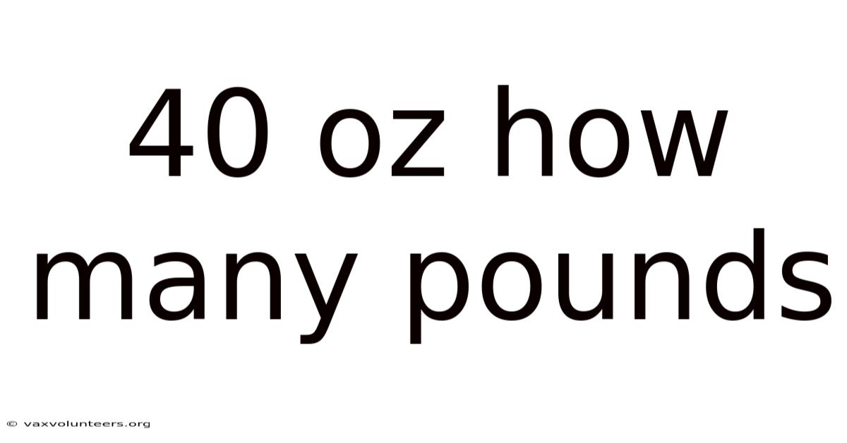 40 Oz How Many Pounds