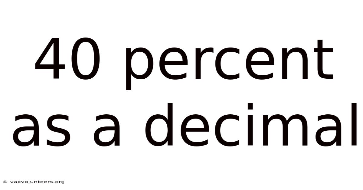 40 Percent As A Decimal