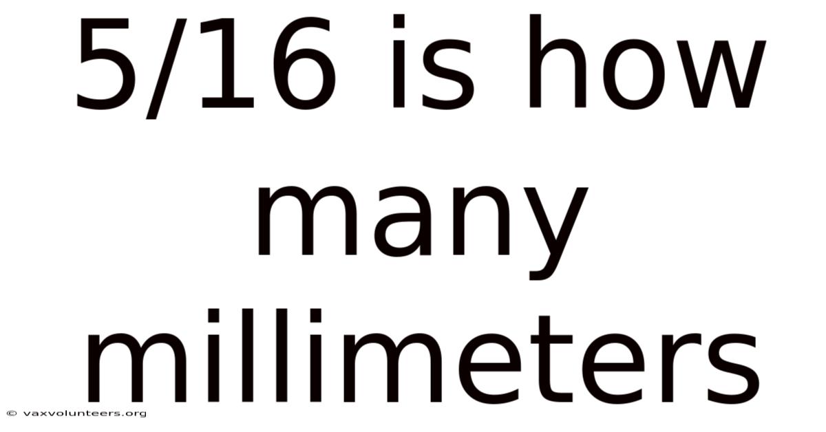 5/16 Is How Many Millimeters