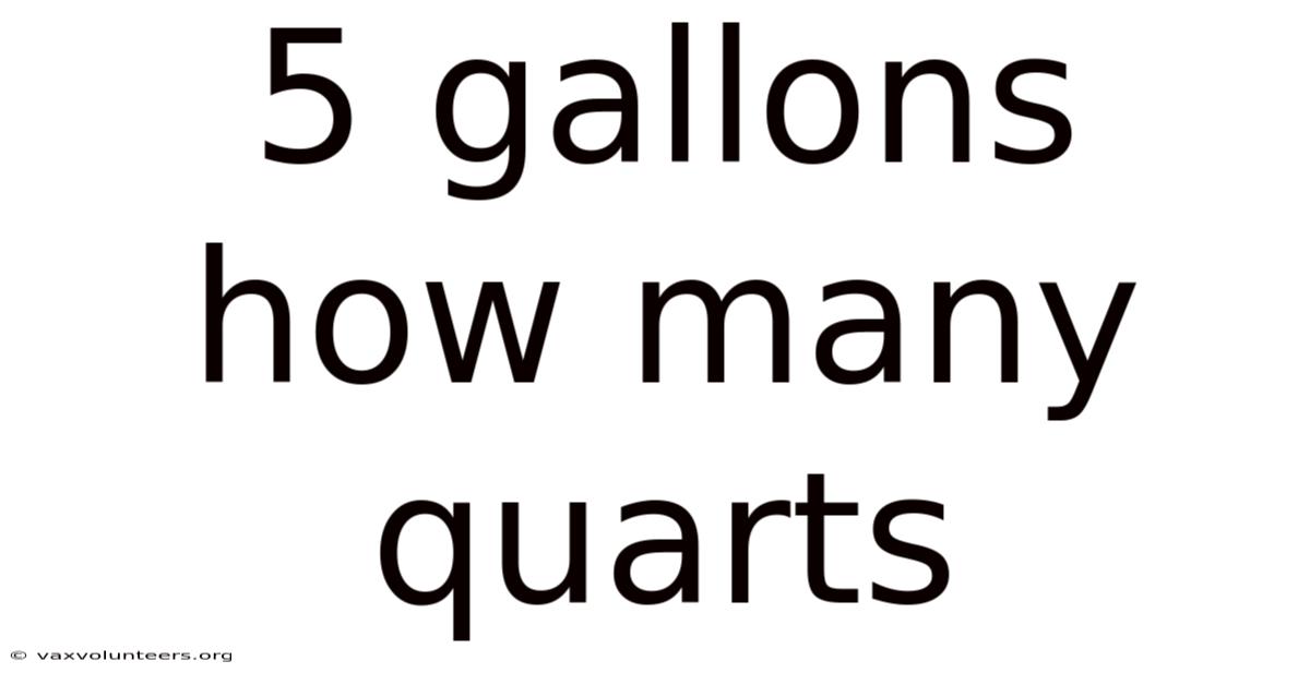 5 Gallons How Many Quarts