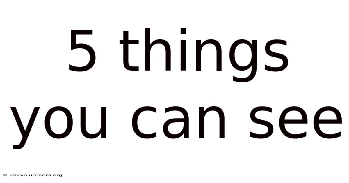 5 Things You Can See