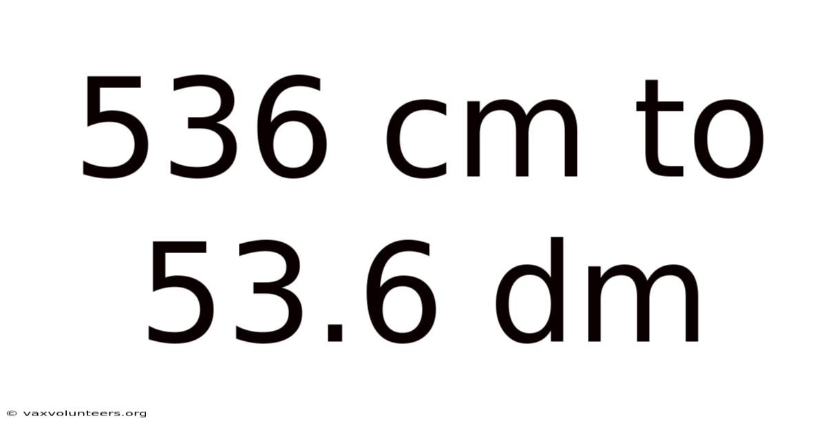 536 Cm To 53.6 Dm