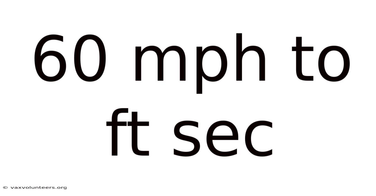 60 Mph To Ft Sec