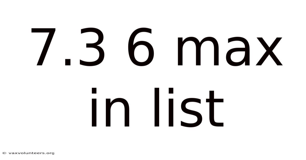 7.3 6 Max In List