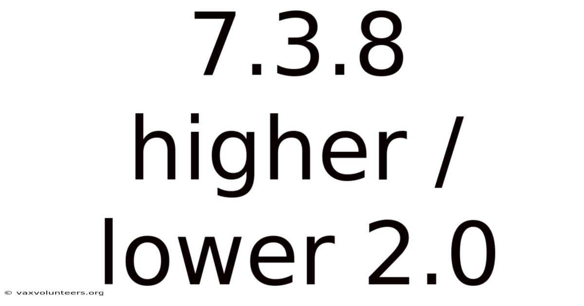 7.3.8 Higher / Lower 2.0