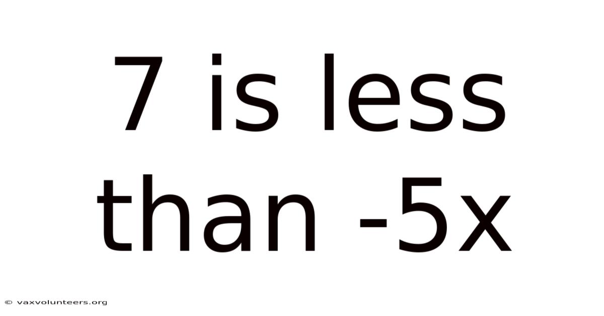 7 Is Less Than -5x