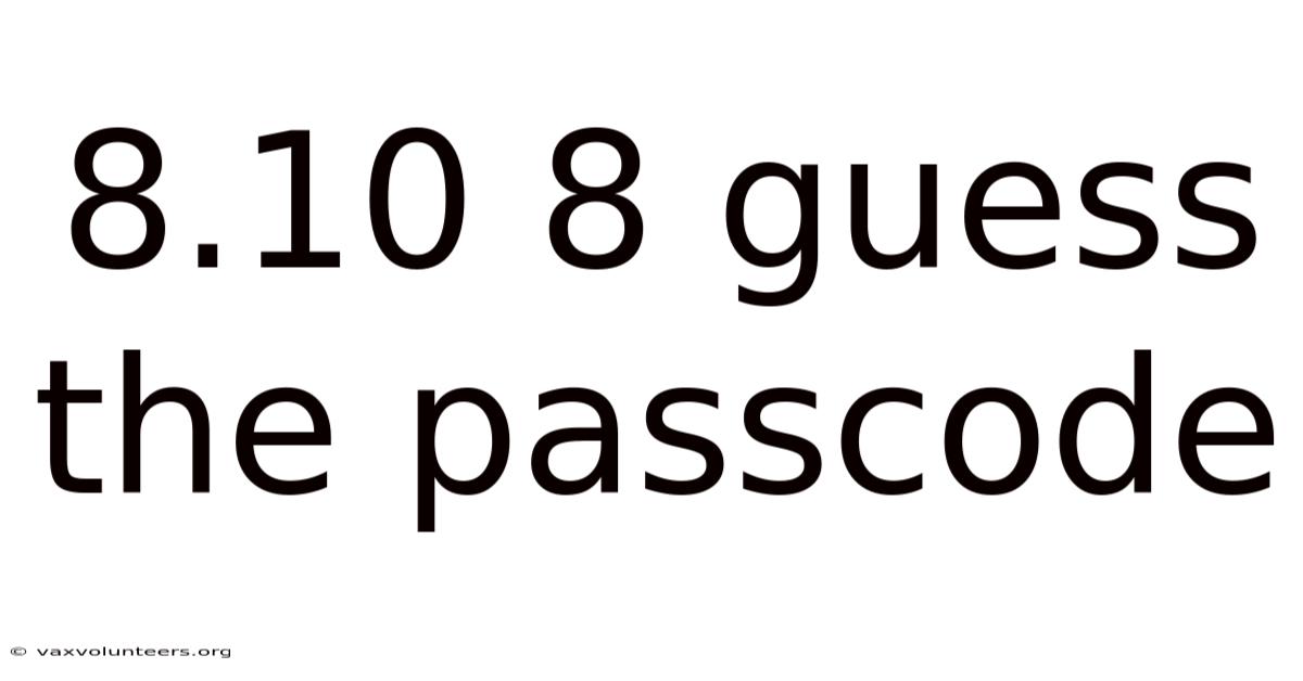 8.10 8 Guess The Passcode