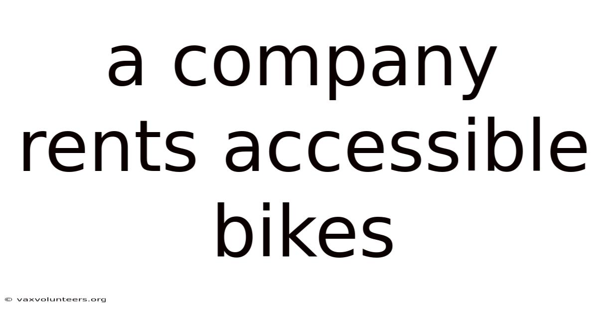 A Company Rents Accessible Bikes