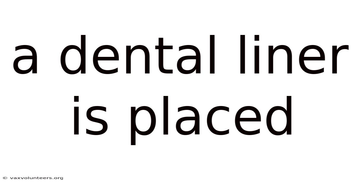 A Dental Liner Is Placed