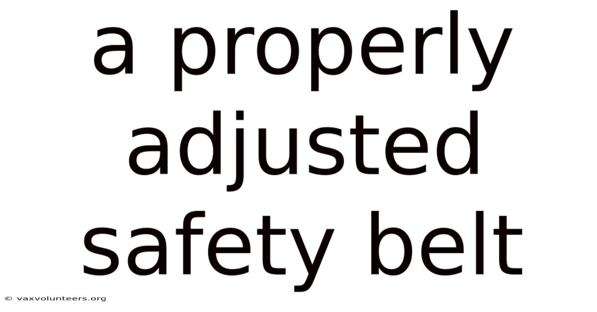 A Properly Adjusted Safety Belt
