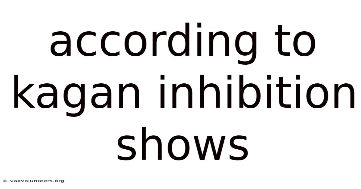 According To Kagan Inhibition Shows