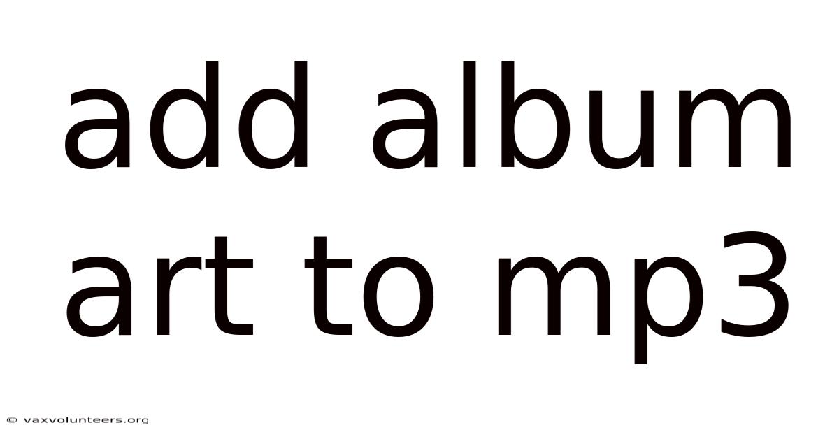 Add Album Art To Mp3