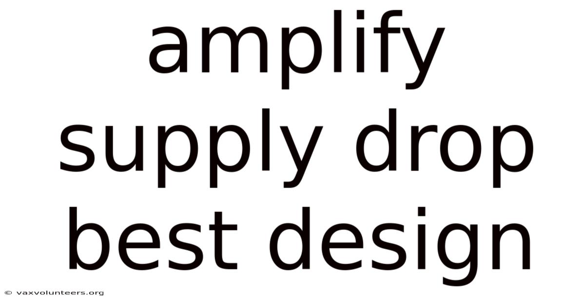 Amplify Supply Drop Best Design