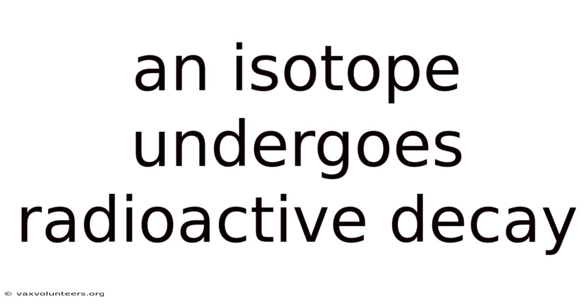 An Isotope Undergoes Radioactive Decay