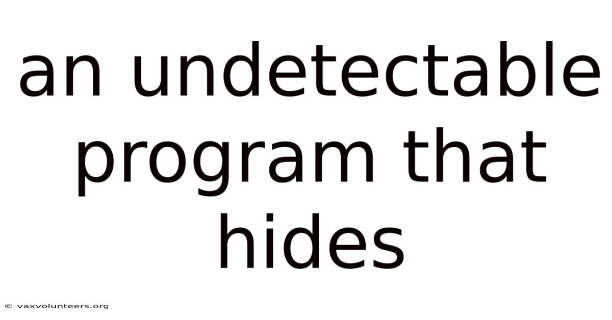 An Undetectable Program That Hides
