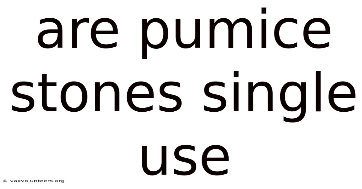 Are Pumice Stones Single Use